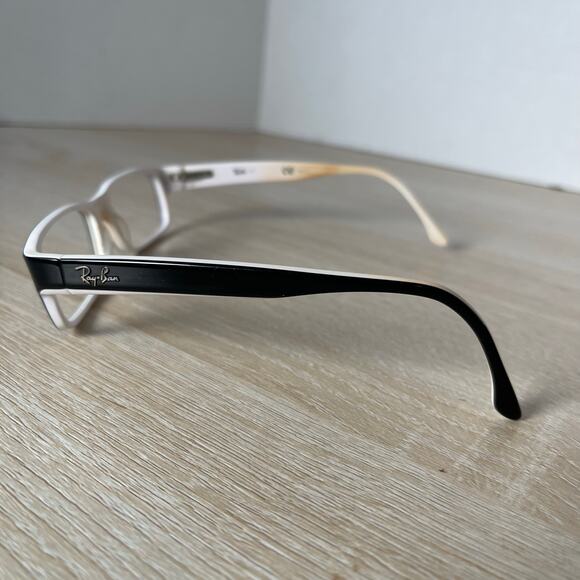 Ray-Ban RB5114 2097 Rectangle Black White Eyeglasses Frame Only 52-16-135 - Picture 8 of 9